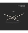 38W LED Metall Deckenleuchte - 850x850xH105mm, 3000K, schwarzes Gehäuse