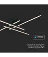 38W LED Metall Deckenleuchte - 850x850xH105mm, 3000K, schwarzes Gehäuse
