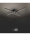38W LED Metall Deckenleuchte - 850x850xH105mm, 3000K, schwarzes Gehäuse