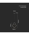 12W LED Pendelleuchte, weißes Rauten-Design - 105lm/W, 28x180cm, moderner Kronleuchter