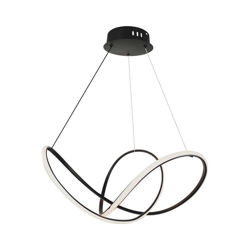 49W LED dekorative Pendelleuchte, dimmbar - Ø70cm, 5220lm, 3000K, schwarzes Gehäuse, IP20