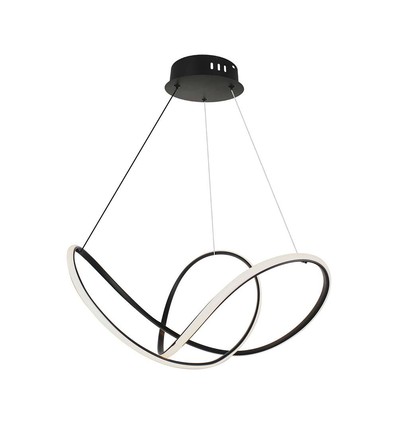 49W LED dekorative Pendelleuchte, dimmbar - Ø70cm, 5220lm, 3000K, schwarzes Gehäuse, IP20
