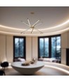 42W LED Designer Pendelleuchte, Gold - Dimmbar, 12 Röhren, 3000K, 85x31x120cm