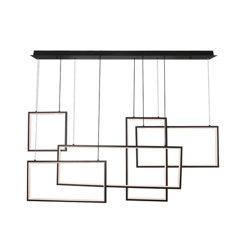 45W LED Designer Pendelleuchte - 120cm, 4800lm, schwarz, warmweiß, IP20