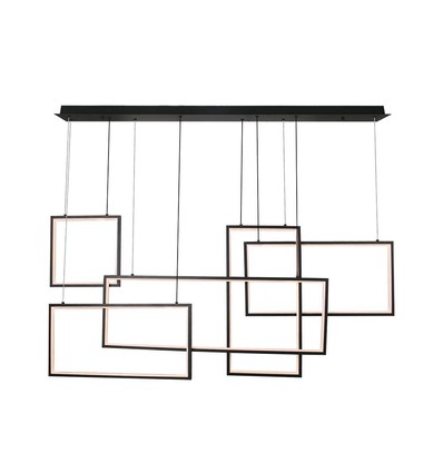45W LED Designer Pendelleuchte - 120cm, 4800lm, schwarz, warmweiß, IP20