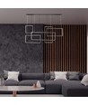 45W LED Designer Pendelleuchte - 120cm, 4800lm, schwarz, warmweiß, IP20