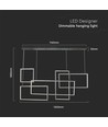 45W LED Designer Pendelleuchte - 120cm, 4800lm, schwarz, warmweiß, IP20