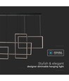 45W LED Designer Pendelleuchte - 120cm, 4800lm, schwarz, warmweiß, IP20