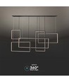 45W LED Designer Pendelleuchte - 120cm, 4800lm, schwarz, warmweiß, IP20