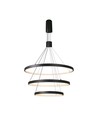 46W LED Pendelleuchte mit 3 Ringen, dimmbar - 4900lm, 3000K, schwarz, modernes Design