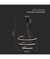 46W LED Pendelleuchte mit 3 Ringen, dimmbar - 4900lm, 3000K, schwarz, modernes Design