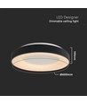 49W LED dekorative Deckenleuchte, dimmbar - Ø60cm, 106lm/W, schwarz, 3000K, Triac dimmbar