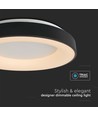 49W LED dekorative Deckenleuchte, dimmbar - Ø60cm, 106lm/W, schwarz, 3000K, Triac dimmbar