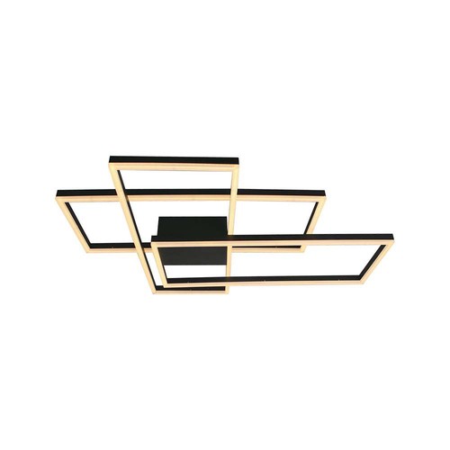 47W LED Deckenleuchte - L90xW67cm, 3000K, dimmbar, schwarzes Finish, dekorative Innenbeleuchtung