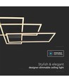 47W LED Deckenleuchte - L90xW67cm, 3000K, dimmbar, schwarzes Finish, dekorative Innenbeleuchtung