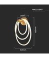 37W Designer LED Wandleuchte - Gold, Ø35cm, 3940lm, 3000K, IP20