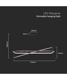45W LED Designer Hängeleuchte - TRIAC dimmbar, 3000K, schwarz