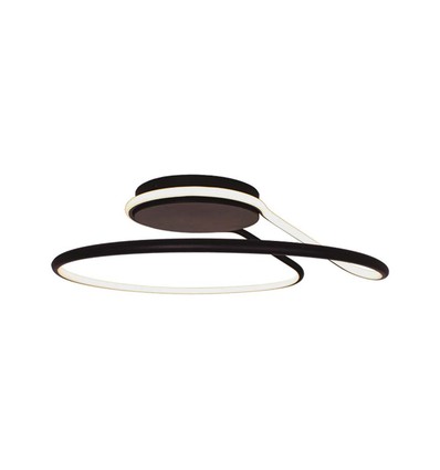 54W LED Designer Pendelleuchte, dimmbar - Schwarz, 4000K, 5330lm, runde abstrakte Form