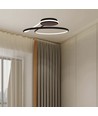 54W LED Designer Pendelleuchte, dimmbar - Schwarz, 4000K, 5330lm, runde abstrakte Form