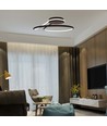 54W LED Designer Pendelleuchte, dimmbar - Schwarz, 4000K, 5330lm, runde abstrakte Form