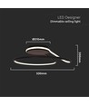54W LED Designer Pendelleuchte, dimmbar - Schwarz, 4000K, 5330lm, runde abstrakte Form
