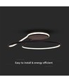 54W LED Designer Pendelleuchte, dimmbar - Schwarz, 4000K, 5330lm, runde abstrakte Form