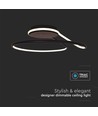 54W LED Designer Pendelleuchte, dimmbar - Schwarz, 4000K, 5330lm, runde abstrakte Form