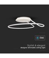 54W LED Designer Deckenleuchte, dimmbar - Ø52cm, weiß, rund, 4000K, Triac dimmbar