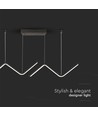 100cm 12W LED Pendelleuchte - Double Zig-Zag Design, 4000K, schwarzes Finish