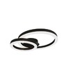 20W LED Designer Deckenleuchte - Zwei überlappende Ringe, Ø45cm, schwarz, 3000K, 105lm/W