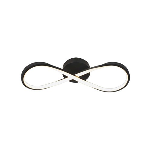 24W Infinity LED Designerleuchte - 3000K, schwarz, 360 Grad, Wand/Deckenleuchte