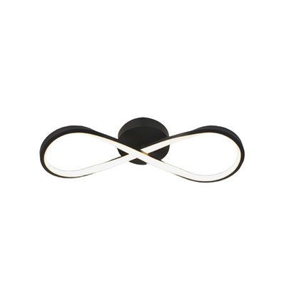 24W Infinity LED Designerleuchte - 3000K, schwarz, 360 Grad, Wand/Deckenleuchte