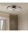 24W Infinity LED Designerleuchte - 3000K, schwarz, 360 Grad, Wand/Deckenleuchte