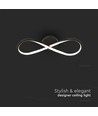 24W Infinity LED Designerleuchte - 3000K, schwarz, 360 Grad, Wand/Deckenleuchte