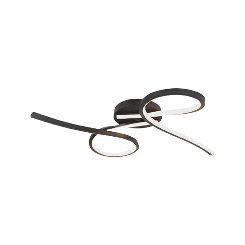 24W LED Designer Deckenleuchte - 2560lm, 3000K, schwarz, 360 Grad Abstrahlwinkel