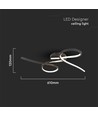 24W LED Designer Deckenleuchte - 2560lm, 3000K, schwarz, 360 Grad Abstrahlwinkel