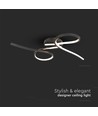 24W LED Designer Deckenleuchte - 2560lm, 3000K, schwarz, 360 Grad Abstrahlwinkel