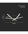 20W LED Designer Deckenleuchte - 3 gekreuzte Röhren, 105lm/W, schwarzes Finish, 3000K