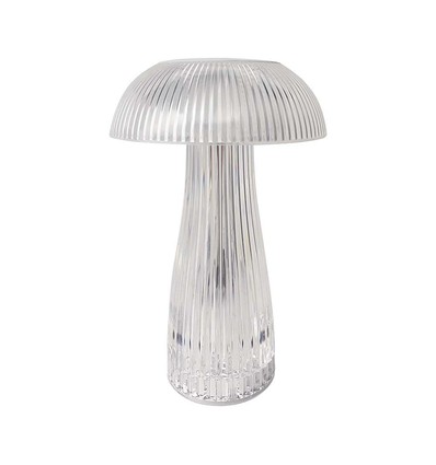 1W wiederaufladbare LED Tischleuchte - Touch dimmbar, 3-in-1 CCT, transparent, Ø16 x 25 cm