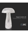 1W wiederaufladbare LED Tischleuchte - Touch dimmbar, 3-in-1 CCT, transparent, Ø16 x 25 cm