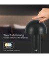3W wiederaufladbare LED Tischleuchte, schwarz - 3-in-1 CCT, dimmbar, Touch, 5V, 1800mAh Akku