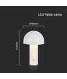 LED Tischlampe - 1800mAh Akku, Ø150x250, 3in1, weiß, Gehäuse