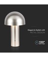 V-Tac wiederaufladbare 3-in-1 Tischlampe - Champagner/Gold, IP20, Touch-dimmbar