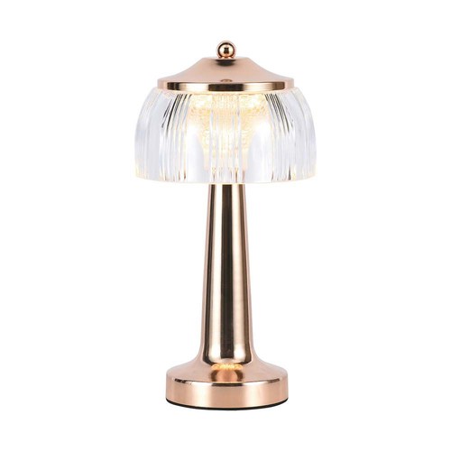 1W wiederaufladbare LED Tischleuchte, French Gold - 3-in-1, 1800mAh Akku, IP20, 13,5x26,5cm