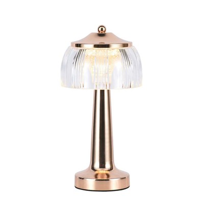 1W wiederaufladbare LED Tischleuchte, French Gold - 3-in-1, 1800mAh Akku, IP20, 13,5x26,5cm
