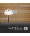 1W wiederaufladbare LED Tischleuchte, French Gold - 3-in-1, 1800mAh Akku, IP20, 13,5x26,5cm