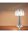 LED Tischlampe - 1800mAh Akku, 13,5x26,5cm, 3in1, Gehäuse in Chrom