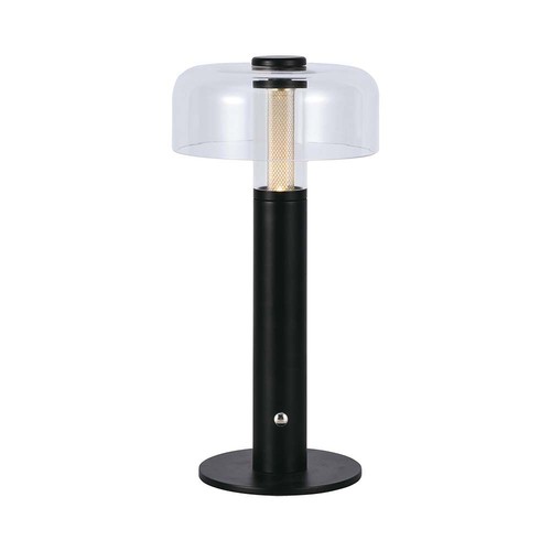 LED Tischlampe - 1800mAh Akku, Ø150x300 mm, 3000K, Schwarzes Gehäuse