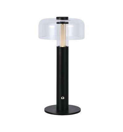 LED Tischlampe - 1800mAh Akku, Ø150x300 mm, 3000K, Schwarzes Gehäuse