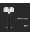 LED Tischlampe - 1800mAh Akku, Ø150x300 mm, 3000K, Schwarzes Gehäuse